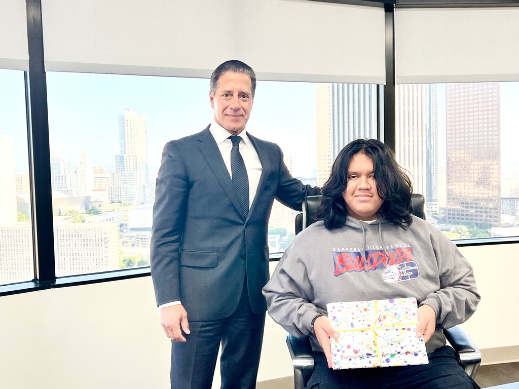 On my first #iAttend day last August, I visited Yordi and his family. A current junior in East LA, Yordi has drastically improved his attendance, is enjoying his physics class and plans to play for the Garfield Bulldogs next year. We are all rooting for you, Yordi.