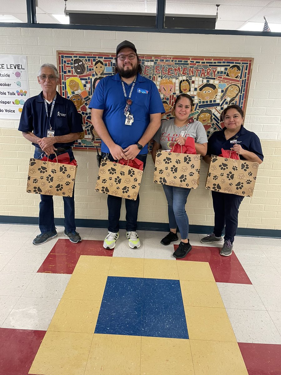 NISDCable's tweet photo. Thank you 🙏 to the hardest working team of custodians @NISDCable !! Day in &amp; day out, this team makes our campus shine ✨ bright! We appreciate you! 😄👏🏻 #Cableenrichment #SiSePuede @Dpin1967 @galindo_lann https://t.co/C1F62v3hBa