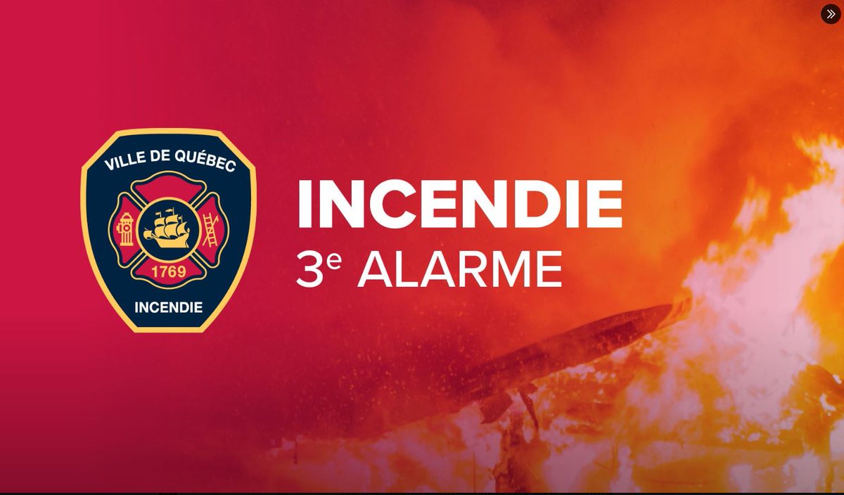 #INCENDIE | 3e Alarme | 33 Du Cardinal Maurice Roy | Incendie sur le balcon au dernier étage et propagation à la toiture.