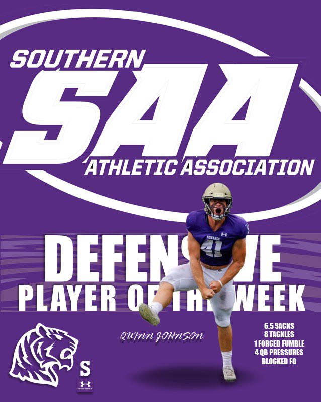 Congrats to “Uncle” Quinn Johnson for being named Defensive Player of the Week in the SAA!

#PoundTheRock 🏔️🔨