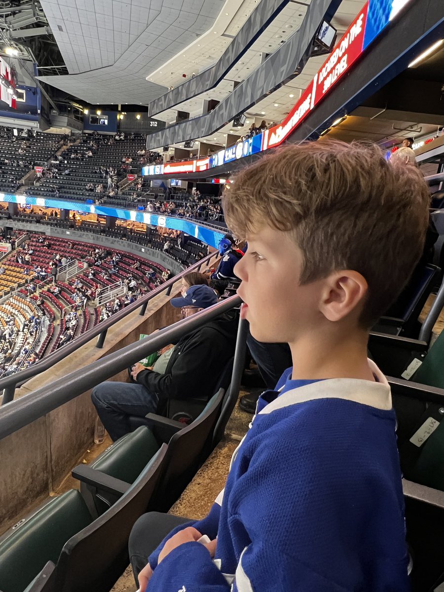 M &amp; R enjoying their first <a href="/MapleLeafs/">Toronto Maple Leafs</a> game!! #LeafsForever