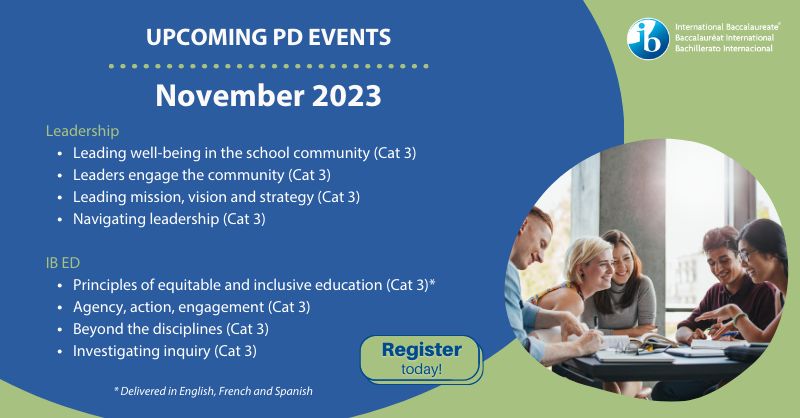 ibpyp's tweet image. This November, we welcome all teachers, coordinators and leaders to enhance your professional learning portfolio with our wide range of Cat 1, 2 and 3 online workshops.
Book your preferred workshop here >> bit.ly/3rtPnMG