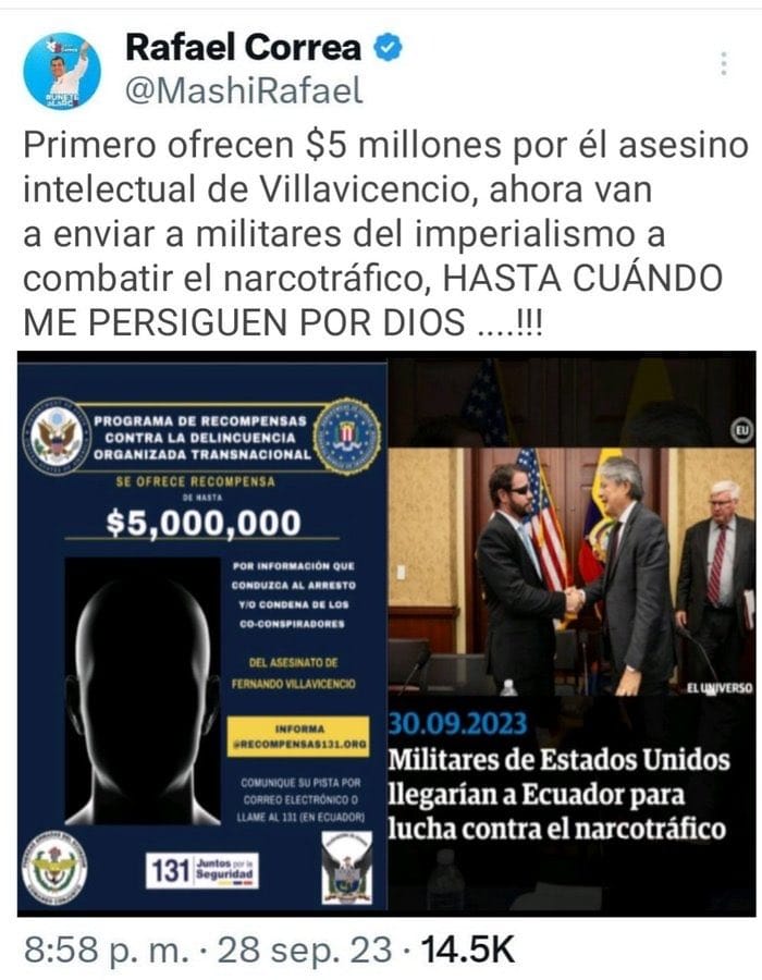 fmaritza's tweet photo. Quién nada debe... Nada teme... Asustado el prófugo!! 👇 https://t.co/eonqIr2VGg