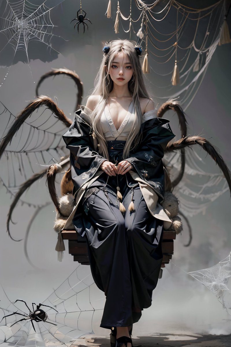 sodiem_ai's tweet photo. [ Entangled ] 🕷️🕸️

” Come here, I won't hurt you.
   But will never let you go”

#spiderlady #entangled #cobweb #spider
#spiderweb #aichallenge
#fantasyart #fantasyconcept #aigeneratedart #AIart #aiartcommunity #AIイラスト #AIグラビア #AI美女 https://t.co/uEHQ1vpgjJ