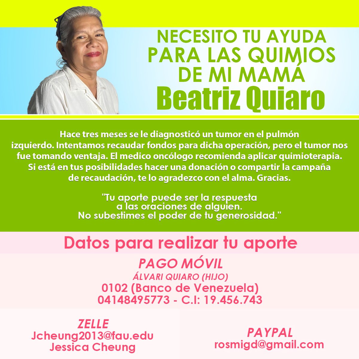 RT para salvar a mi mamá por favor! 🙏 se los pido de todo corazón! 💜