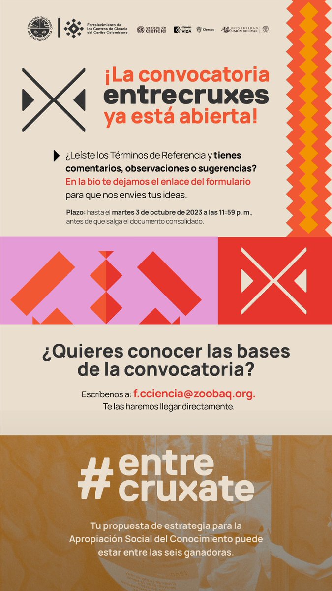 📣#ConvocatoriaAbierta #FaseDeObservaciones Si tienes en mente un aporte, mándalo a través del formulario forms.gle/nGzXsTx5dWfEPf…, disponible hasta el 03/10/23, a las 11:59 p. m. 

Para obtener info sobre las bases, escríbenos a: f.cciencia@zoobaq.org.
