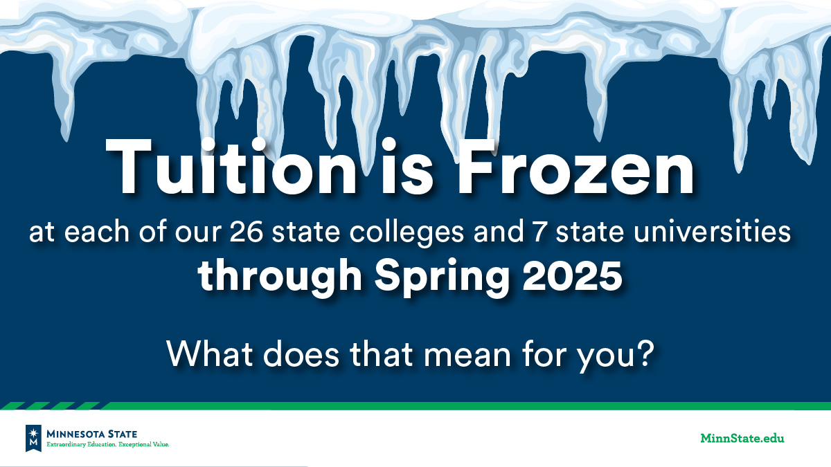RochesterCTC's tweet photo. Exciting news! It's a great time to enroll at Rochester Community and Technical College! Tuition rates will be frozen through Spring 2025! Get your application started today at https://t.co/xR4e5lqiH5. #minnstate #rctchasthat #college #tuition #minnesota https://t.co/6ASkFu5LJx