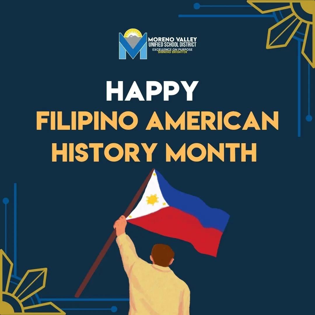 🇵🇭✨ Let's embrace rich American Filipino culture and contributions! 🇺🇸 Filipino American History Month is here. Let's honor and keep the legacy alive.
#FAHM #mvusdgobeyond #riversidecounty #morenovalley #filipinohistory