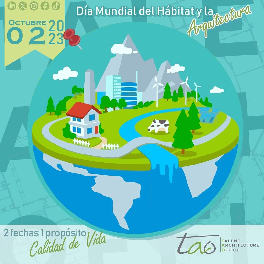 Tao_SAS's tweet photo. El Día Mundial del Hábitat es el día del derecho a una vivienda digna, al acceso a los servicios básicos, a la educación, a la justicia, a la seguridad y a vivir en armonía con el entorno.      

#urbanismo 
#espacio #arquitectura #construccion #diseño #habitat https://t.co/dYtSfNg8v8