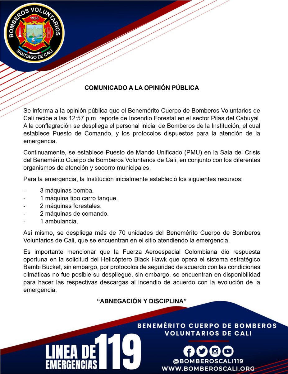 BomberosCali119's tweet photo. https://t.co/qlAGjfQXCG
