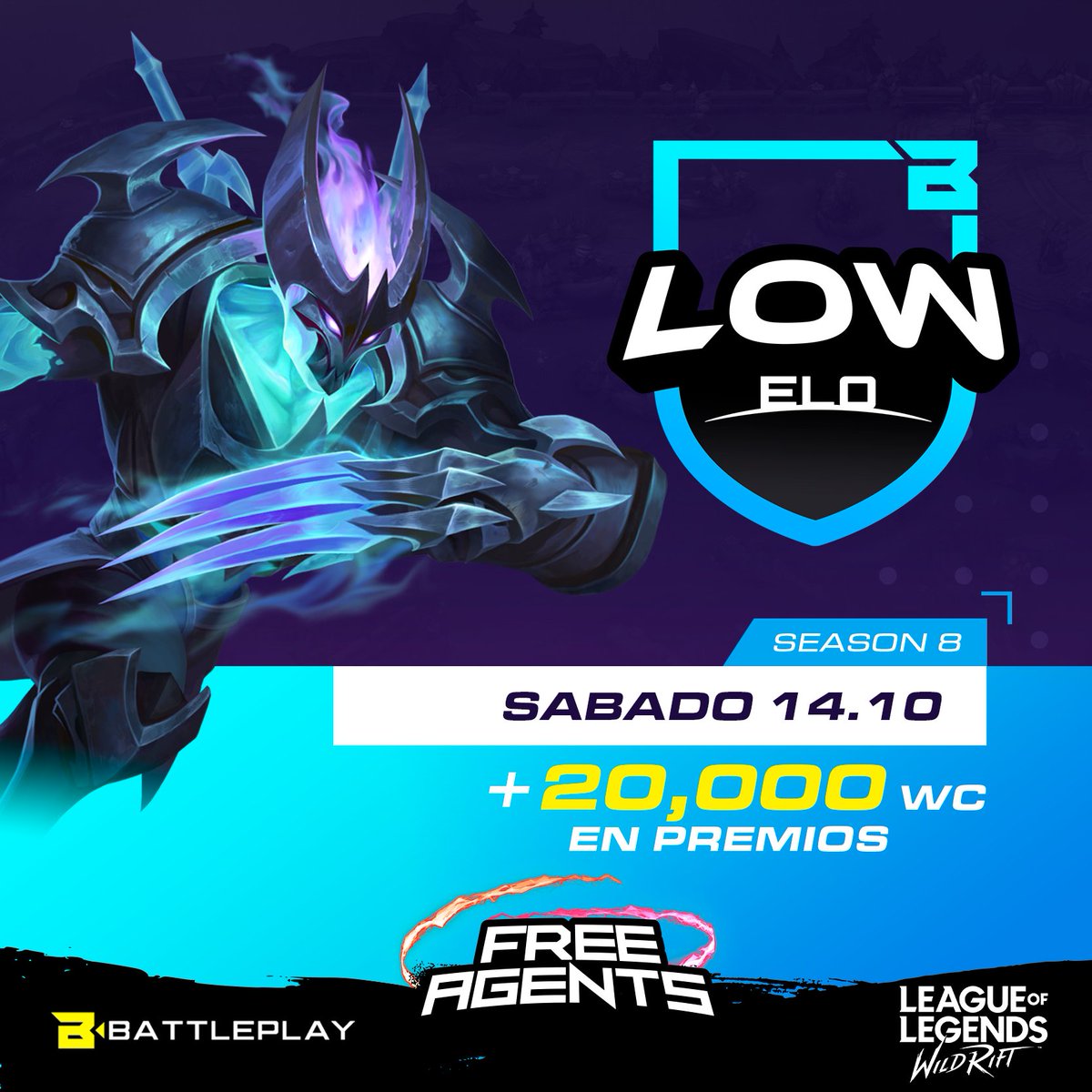 💚 ¡TORNEO Agente Libre #WildRift! Season 8💚

🏆PREMIOS:
🥇Primer Lugar: 14,000 WILD CORE
🥈Segundo Lugar: 9,500 WILD CORE

🟣 INSCRÍBETE EN: arena.battleplay.cl

#FreeAgents #WildRiftxBattleplay  #BattleplayxWR  #WRPartner #Leagueoflegends <a href="/wildriftLATAM/">League of Legends: Wild Rift LATAM</a> #Battleplay