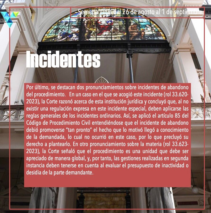 ProyectoVigia's tweet photo. Terminamos la semana Vigía📚

Destacan dos pronunciamientos sobre incidentes de abandono del procedimiento. https://t.co/b3TbJit09x