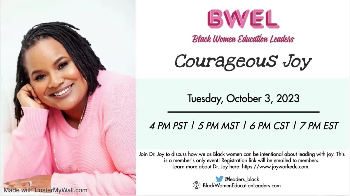 EdumatchBooks's tweet photo. Check out our own Dr. Joy as she connects w/ @Wilson1Sheila w/questions @joyworkedu @leaders_black
Date: Tues, Oct. 3rd, 2023
Time: 7PM EST https://t.co/RuBnF0dTyf
https://t.co/czXu5Qdn59 #JoyWork https://t.co/UowWMfPOuf