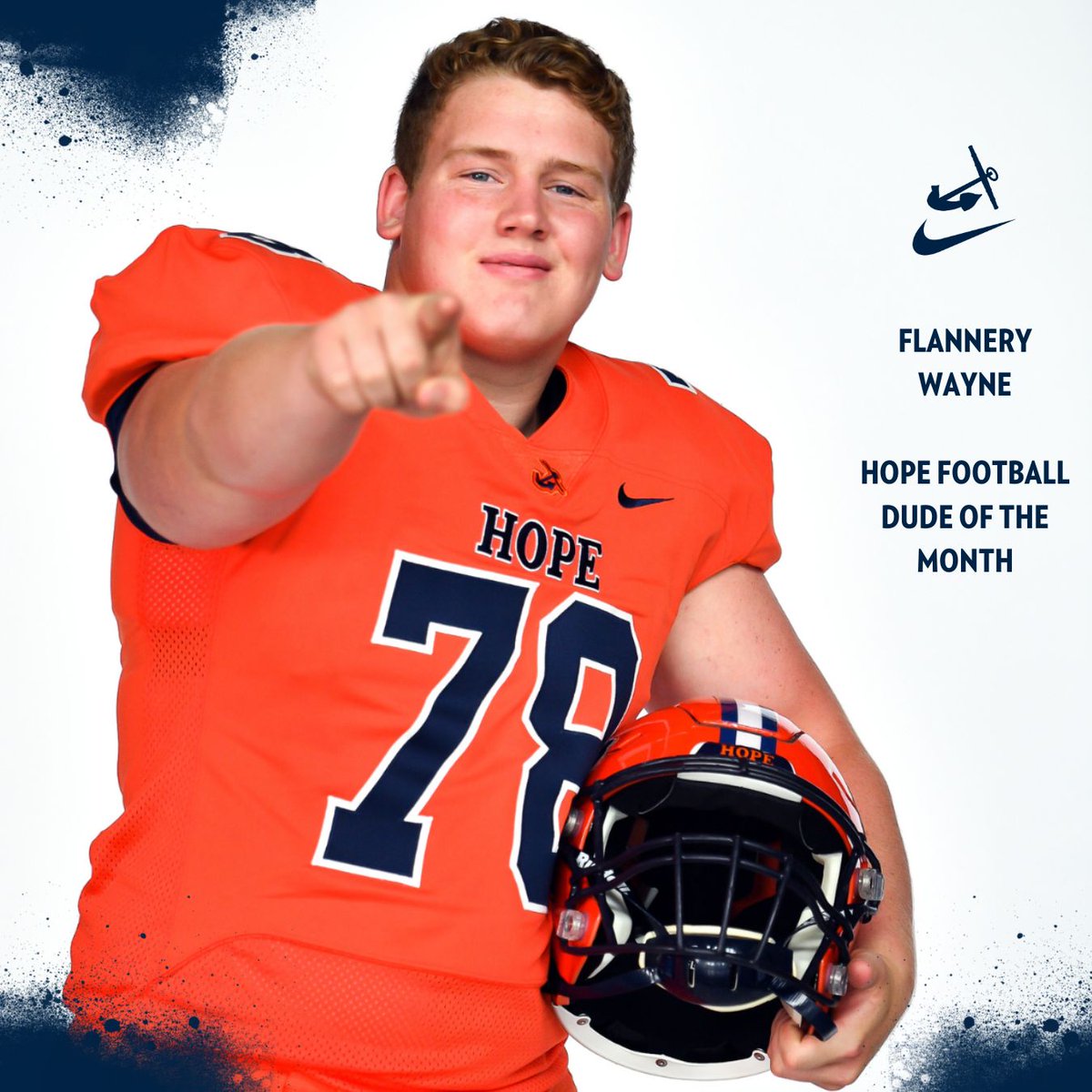 HopeCollegeFB's tweet photo. Hope College Football recognizes a DUDE of the month in the weight room. This idea, from a dedicated alum, salutes the hard work and dedication that our guys deliver every day in the weight room. The September DUDE of the month is freshman Flannery Wayne. #d3fb https://t.co/1sm2fN5QOA