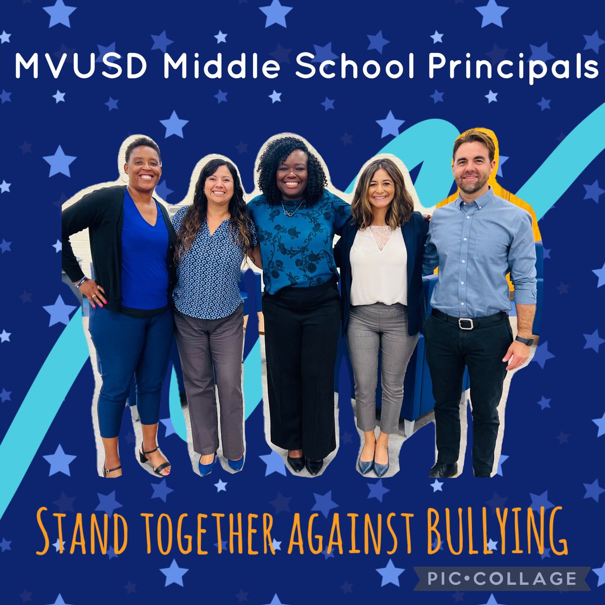 MVUSD Middle School Principals Stand TOGETHER against bullying. @MorenoValleyUSD #heartsunited #antibullying #MVUSDGoBeyond