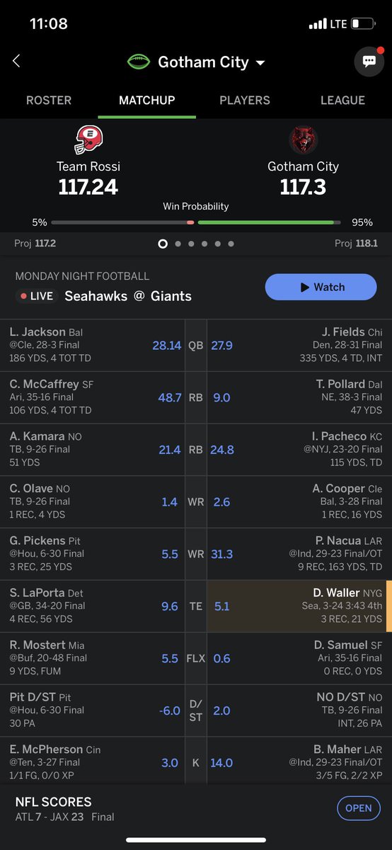 _thekid_PB's tweet photo. @ESPNFantasy Got the job done 😅🙌🏿 https://t.co/IPgR10YSq9