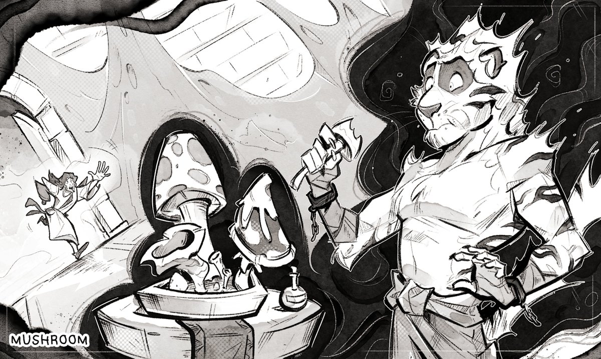 GreenNightinga1's tweet photo. #ESO #TESOctober #Inktober #Telvanni
~Mushroom
Master Wizard Telvanni is running to save his property.
What those slaves won't eat when they're hungry! https://t.co/KgS0PH3azg