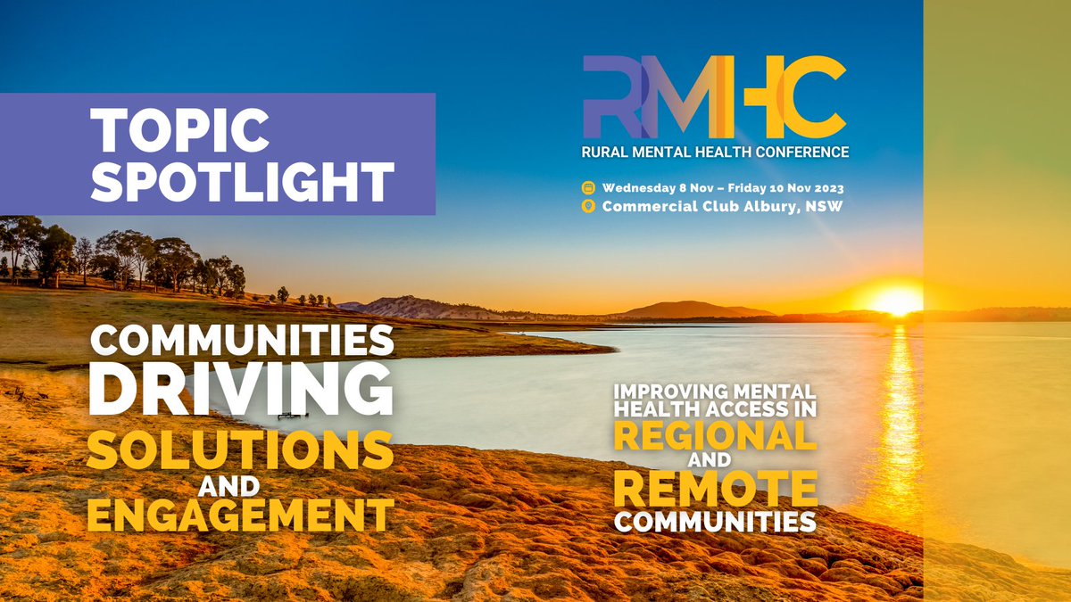 Join us in November as we explore the now and the future of mental health prevention and treatment in our rural communities at #RMHC23

Program spotlight: Communities Driving Solutions and Engagement: hubs.li/Q0243kV90

#ruralhealth #ruralmentalhealth #ruralhealthcare