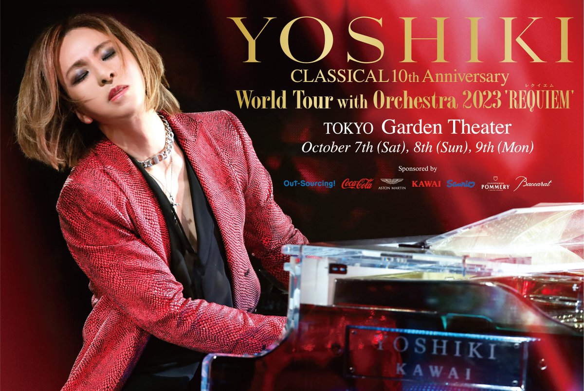 YoshikiChannel's tweet photo. #YOSHIKICLASSICAL 開催まであと4日！

10th Anniversary World Tour with Orchestra 2023 ‘REQUIEM’　

🇯🇵日本公演  東京ガーデンシアター
10月7日（土）、8日（日）、9日（月・祝）

🇬🇧ロンドン公演 
10月13日 ロイヤルアルバートホール

🇺🇸ロサンゼルス公演
10月20日 ドルビーシアター

🗽ニューヨーク公演
10月28日 カーネギーホール

チケット購入リンク（日本＆海外）
https://t.co/SpxJEWOfwq
公演概要
https://t.co/lHJBl0qmhP

@YoshikiOfficial #YOSHIKI 
@carnegiehall @RoyalAlbertHall @DolbyTheatre