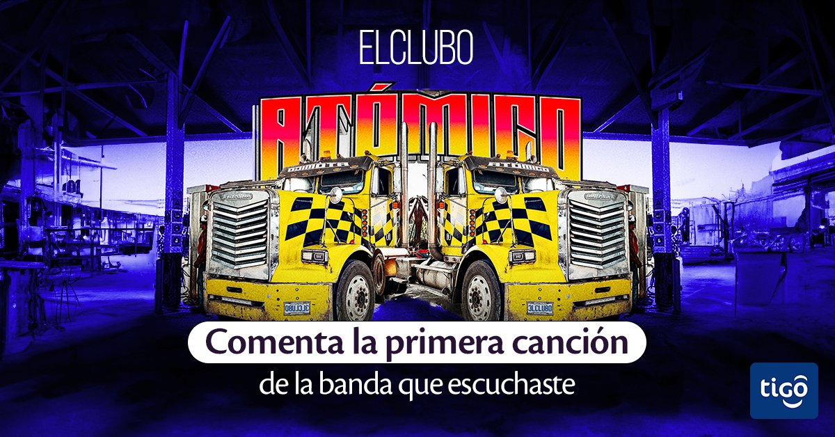 Tigo_GT's tweet photo. ¿Quieres estar en el lanzamiento de #Atómico de @elClubo el 7 de octubre en el Parque de la Industria? 

Para participar por entradas dobles, sólo comenta la primera canción que escuchaste de la banda, acompañado del hashtag #TigoMusic. https://t.co/9KGccCrjHJ