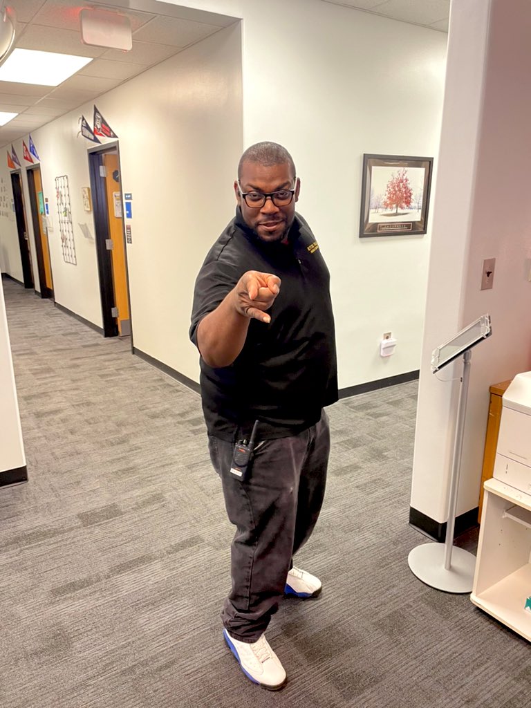 MsClaireGraff's tweet photo. Happy National Custodian Day! We are grateful for you and the rest of the team, Mr. Walker! #youarethekey #rtmswolves  #CustodianAppreciationDay @FultonCoSchools https://t.co/sCUuDa6D2S