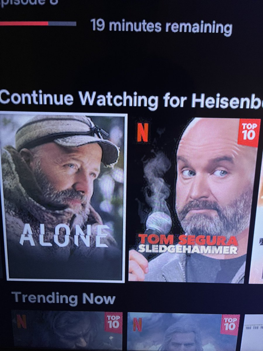 OChavex's tweet photo. What can’t this man do? 😏 @tomsegura @ChristinaP @bertkreischer @YMHstudios #Sledgehammer #ALONE #comedy https://t.co/aPm445iVi3
