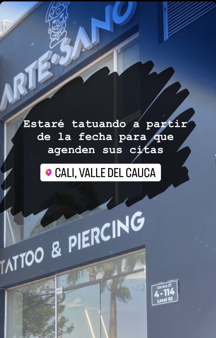 BGB_ING's tweet photo. Vota. Estar trabajando como tatuadora en ARTESANOS  cerca al parque del perro en la ciudad de CALI https://t.co/6O52lobJDO