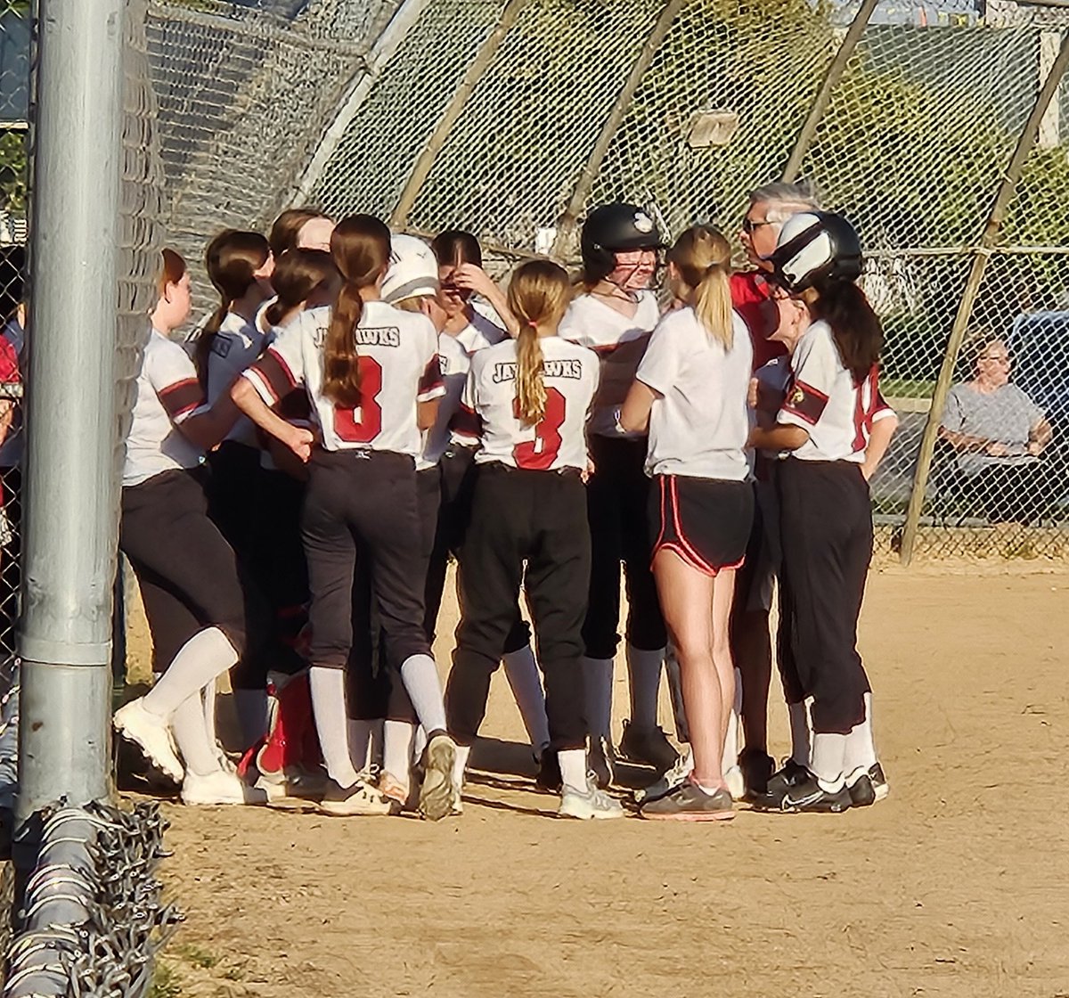 Girls22The's tweet photo. Our softball season has come to an end. They never gave up (4-2 loss against Grissom...I think we scared them a bit).  Great job, Jerling Jayhawks!  @ProrokLeads @JerlingJayhawks @OSD135 https://t.co/EDkOB81UDG