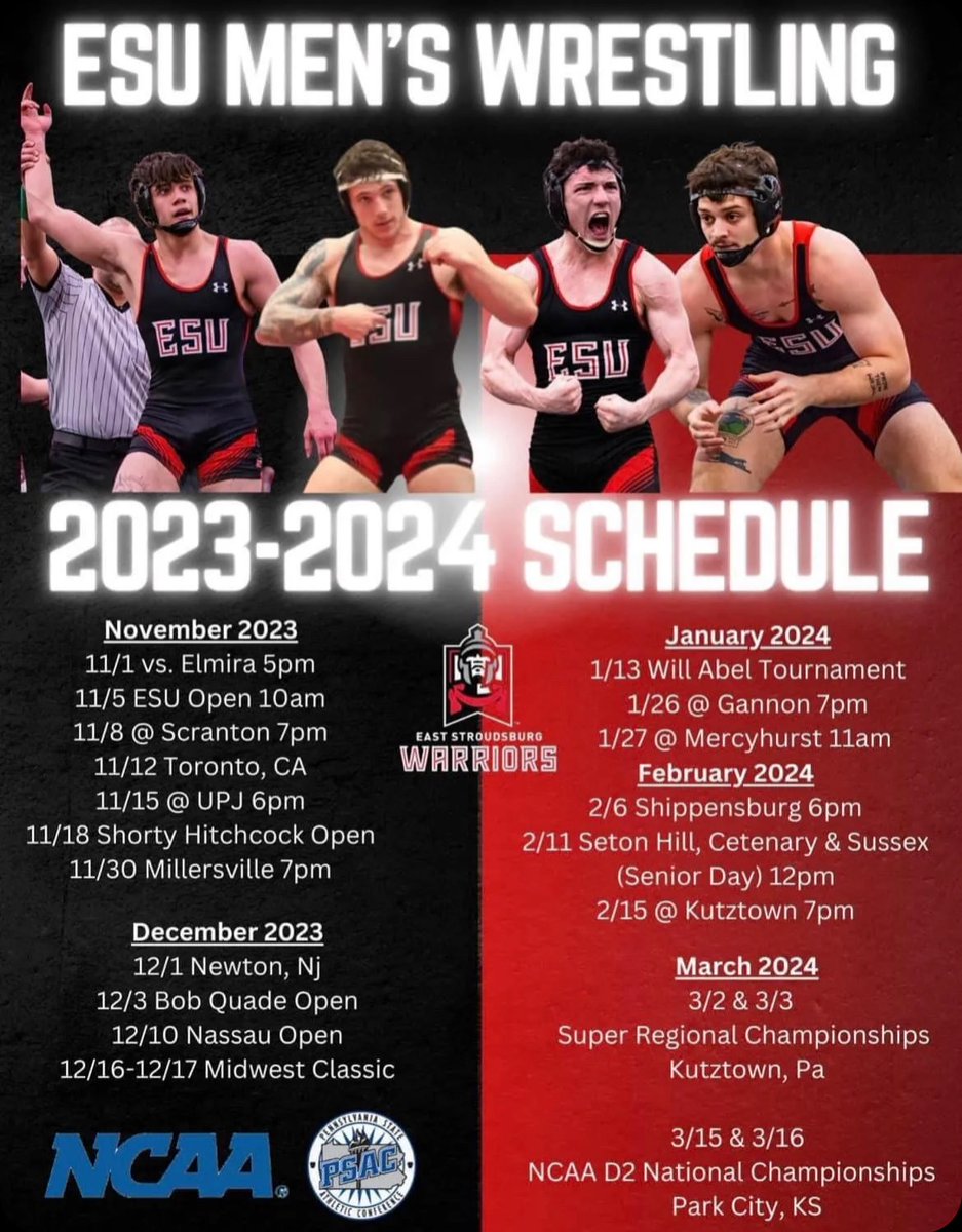 eclipsegut's tweet photo. Come check out the ESU Warriors wrestle this season. https://t.co/gefsYjC5Ni