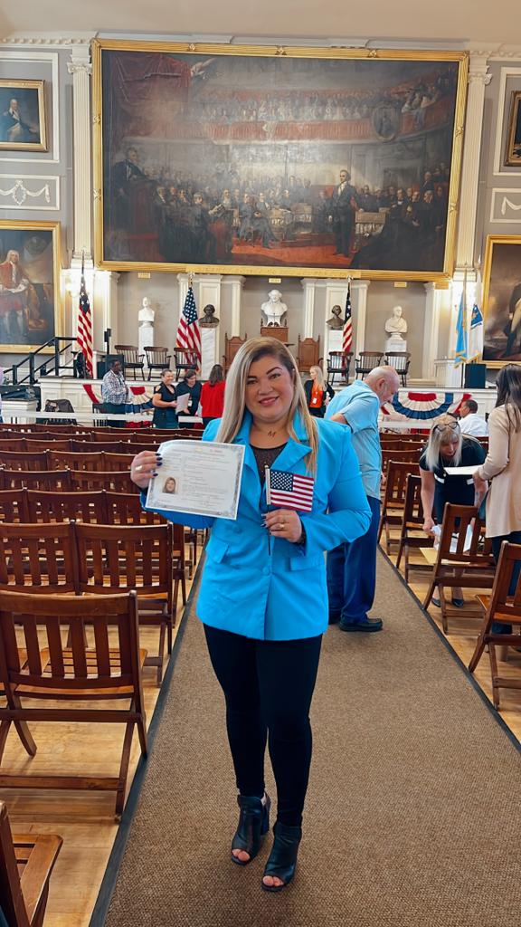 Congratulations to Magda, our student, who today became a US Citizen! <a href="/framinghamps/">Framingham Public Schools</a>