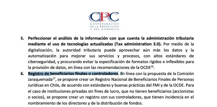 jvwolfersdorff's tweet photo. 👏🏻👏🏻En sus propuestas tributarias recientes, la @CPCchile propone crear un #Registro de #beneficiariosfinales de #personasjurídicas según estándar FMI y #OCDE!👏🏻
Felicitaciones x la mirada #constructiva y el #consenso logrado en la Confederación - da esperanza!🌝
@albertoprechtr https://t.co/7Dpm25vDoO