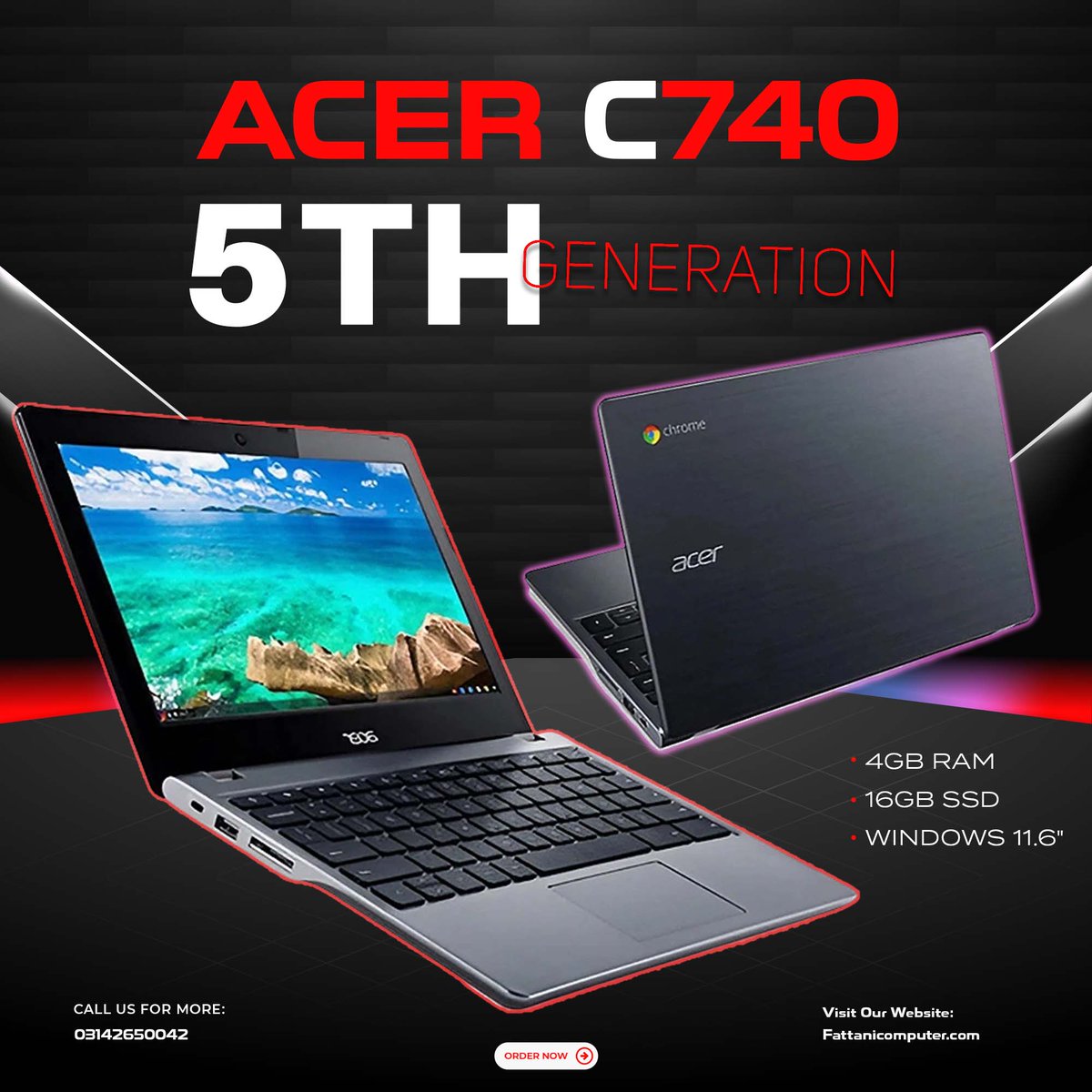 Fattani__'s tweet image. Experience performance and portability with the Acer C740!  5th generation processor, 4GB RAM, a speedy 16GB SSD, and the latest Windows OS on its compact 11.6" screen.
Elevate your on-the-go computing. 📷📷
#AcerC740 #PortableProductivity #Windows10 #TechUpgrade
