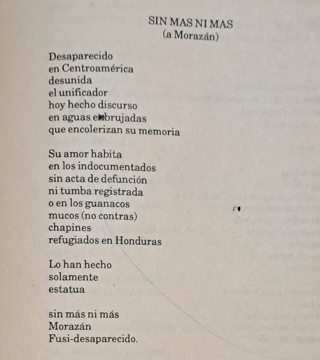 En esta semana Morazánica haremos presente a Morazán. Quiero comenzar, en la víspera de su nacimiento de nuestro héroe, con uno de mis poemas publicado en la revista taller de letras N° 125 de la Universidad Centroamérica José Simeón Cañas de El Salvador en septiembre de 1988.