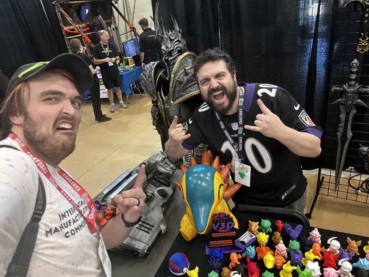 planetv3d's tweet photo. Was great to see @metalheadprntg again at #ERRF this year. 

He was awesome enough to showcase Cyndaquil at his booth! https://t.co/imIpH3lUSA