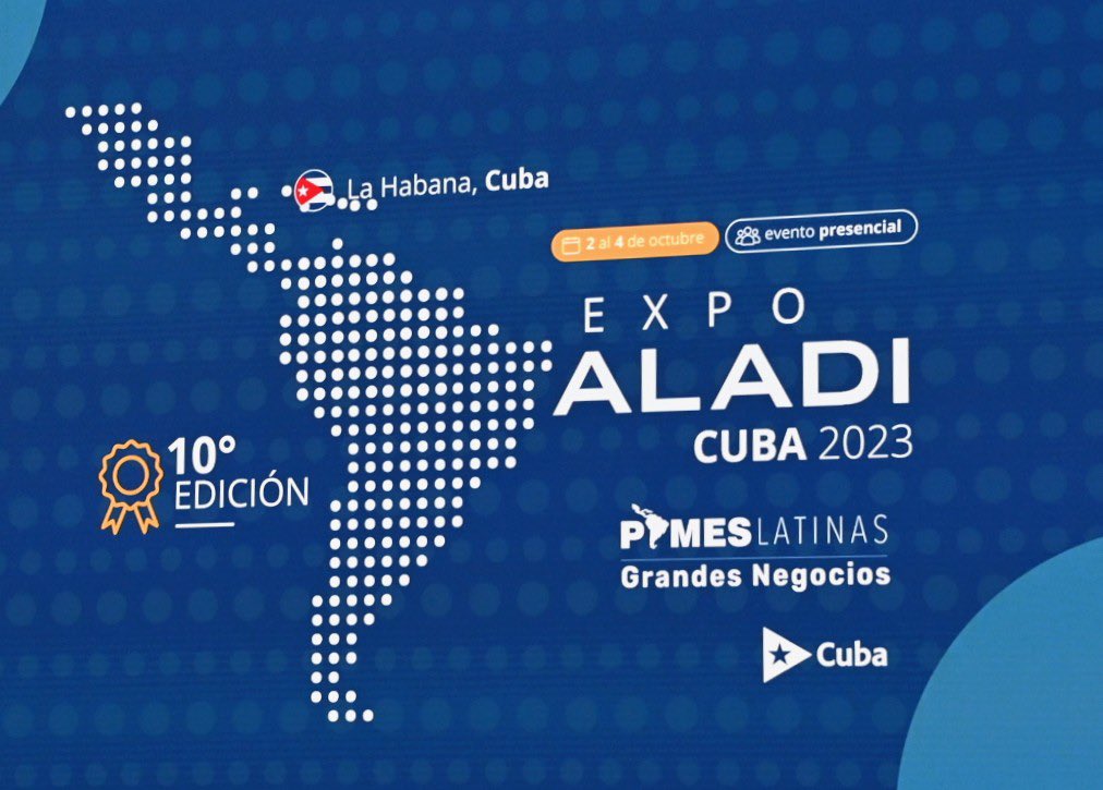 DiazCanelB's tweet photo. Estuvimos en la inauguración de #ExpoAladi2023, una oportunidad para nuestras empresas, estatales y no estatales, de comerciar con sus pares de la región en las áreas de más interés para sus economías y la de #Cuba, en favor de la integración. https://t.co/hici8m39rz