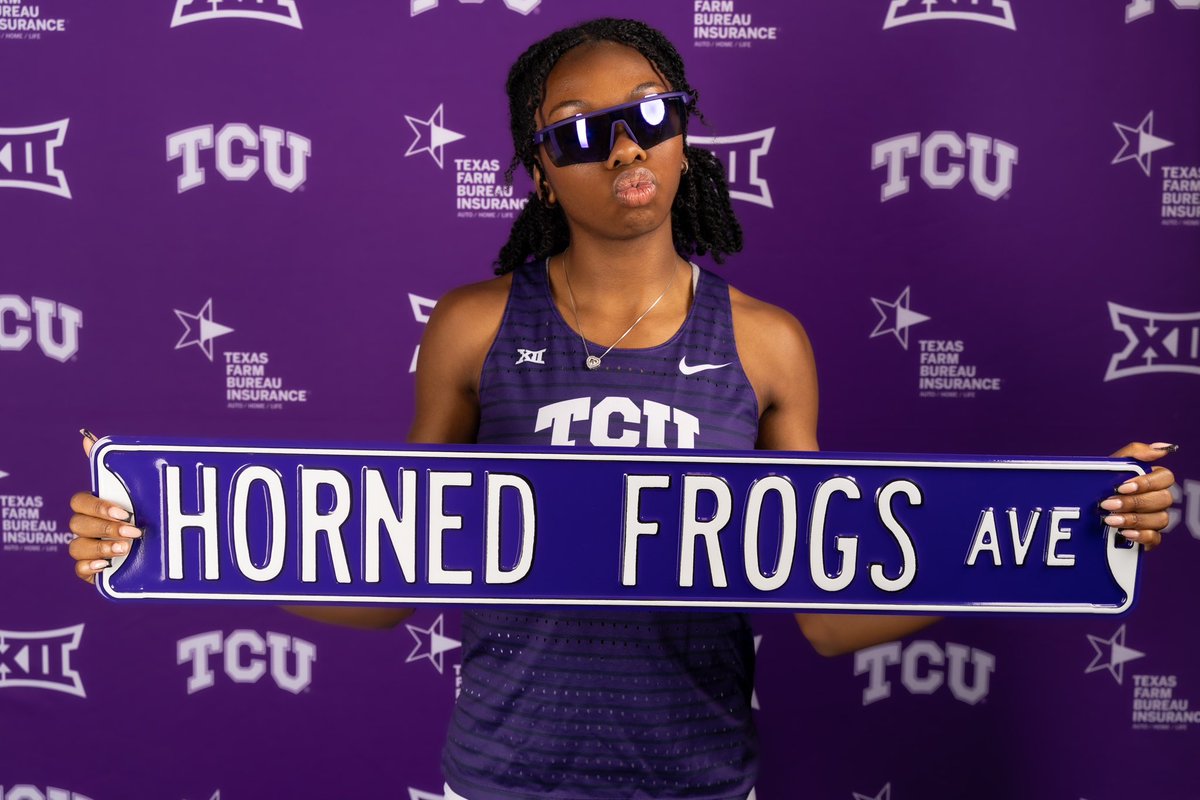 Thank you <a href="/Khadevis/">Khadevis Robinson</a> for having me at TCU. 🐸💜? #notcommited #officialvisit <a href="/TCUTrackField/">TCU Track & Field</a> <a href="/NTX_Jackrabbits/">NTX Jackrabbits</a> <a href="/EliteTexasTrac1/">Elite Texas Track & Field</a>