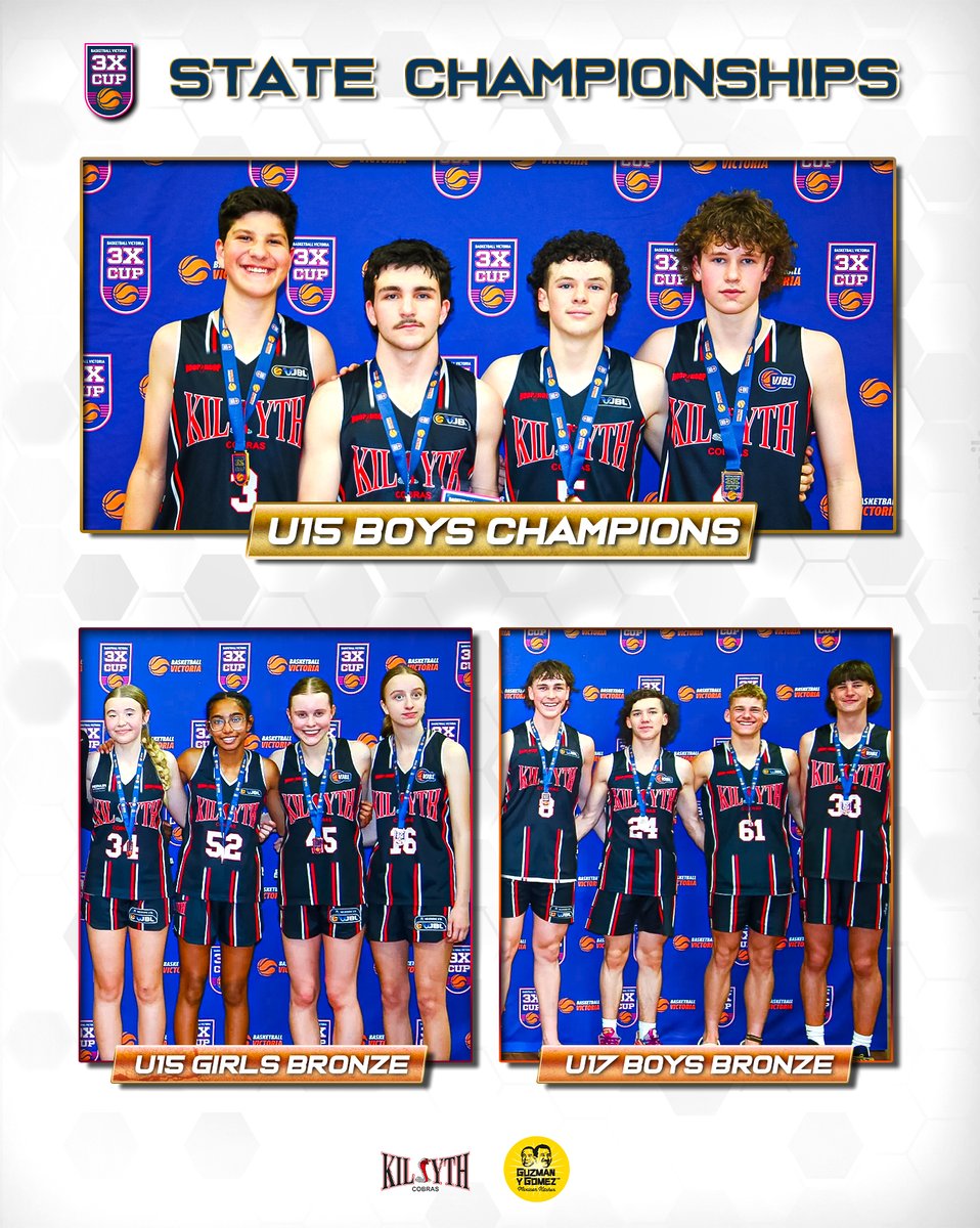 Kilsyth Basketball (@kilsythcobras) on Twitter photo A trio of Junior Cobra 3x3 squads came up BIG at the <a href="/Basketball_Vic/">Basketball Victoria</a> 3x3 State Championships last week, with the U15 Boys taking home a state title๐ฅ while the U15 Girls and U17 Boys each claimed bronze๐ฅ
Congratulations to all on a terrific tournament run! A trio of Junior Cobra 3x3 squads came up BIG at the <a href="/Basketball_Vic/">Basketball Victoria</a> 3x3 State Championships last week, with the U15 Boys taking home a state title๐ฅ while the U15 Girls and U17 Boys each claimed bronze๐ฅ
Congratulations to all on a terrific tournament run!