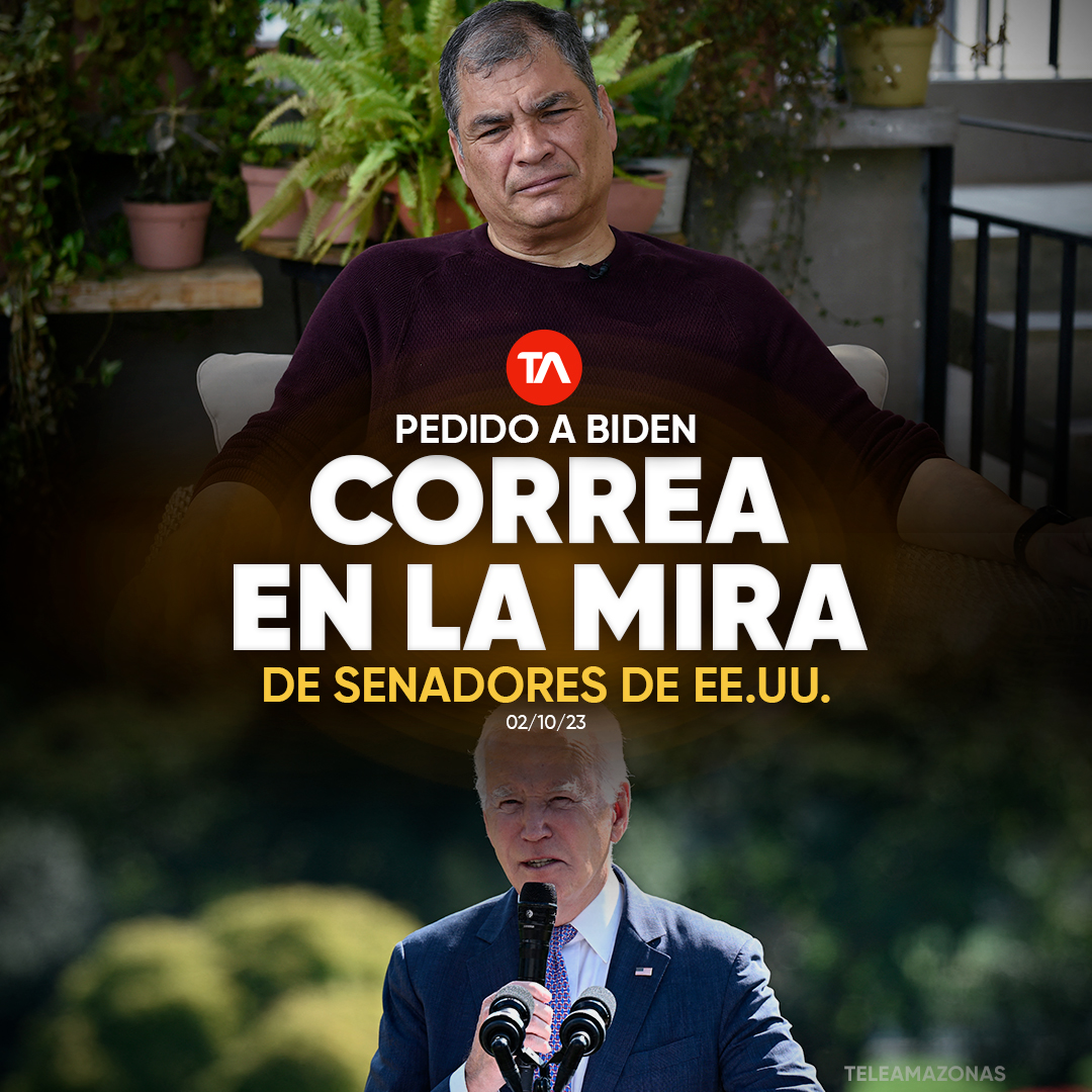 teleamazonasec's tweet photo. Siete senadores republicanos de EE.UU. llaman al presidente Joe Biden a "responsabilizar" a Rafael Correa por su "participación en actos de corrupción y violación de DDHH". https://t.co/0v2WW64s4W https://t.co/sNKckNjDpy
