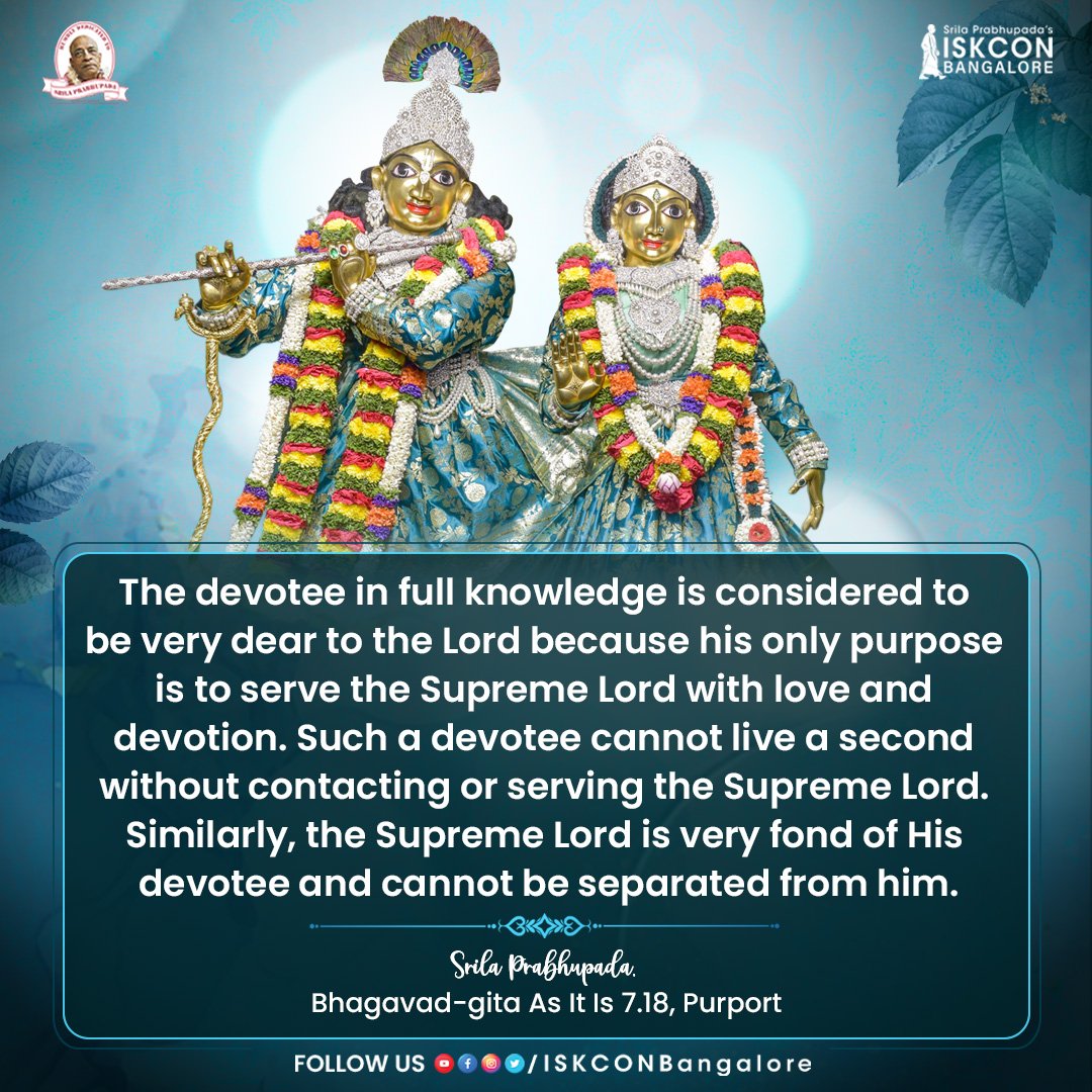 ISKCONBangalore's tweet photo. United in devotion: The unbreakable bond of the devotee and Lord Krishna.
#Quotes #DeityQuote #Krishna #love #beautiful #happy #beauty #Deities #murti #KrishnaQuotes #Iskconquotes #quotestoliveby #quotesoftheday #quotesdaily #quotestolive #quotesindia #iskconbangalore https://t.co/ezEX3vkNuH