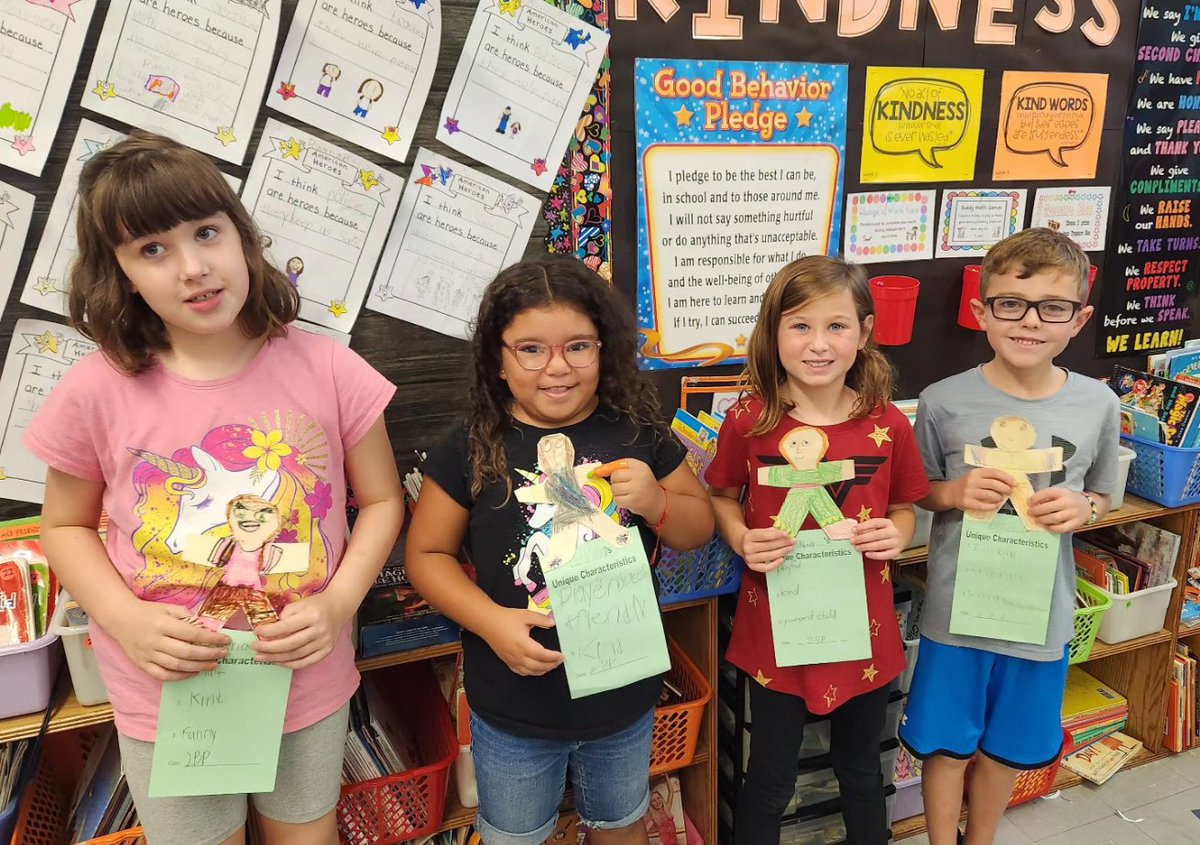 mrsbostmawbey's tweet photo. We kicked off our Week of Inclusion with a fun project! We made a mini version of ourselves and shared unique qualities we have.  #2ndgraderocks #2BPbusybees #mawbeykindness #weekofinclusion @Mawbey1DEI #WTSD_DEI @jamisonpanko @MawbeyStreet1 https://t.co/Jp6I5wzbQC