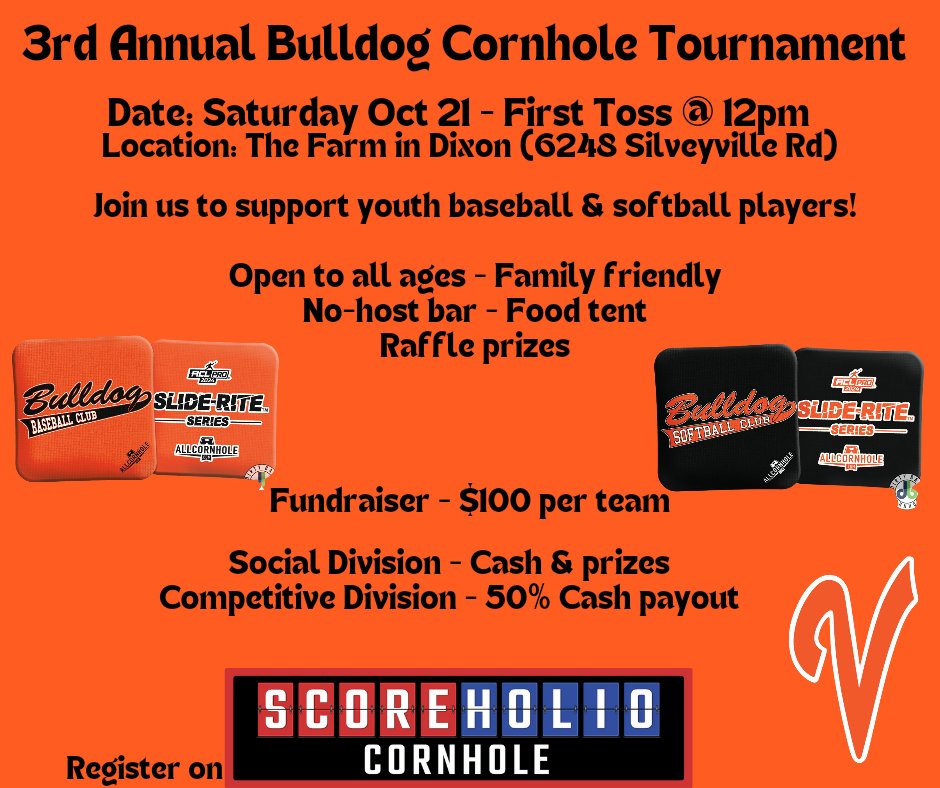 BulldogBC's tweet photo. Join us Saturday Oct 21 for the 3rd Annual Bulldog Cornhole Tournament! https://t.co/mtIxJ8Cz3j