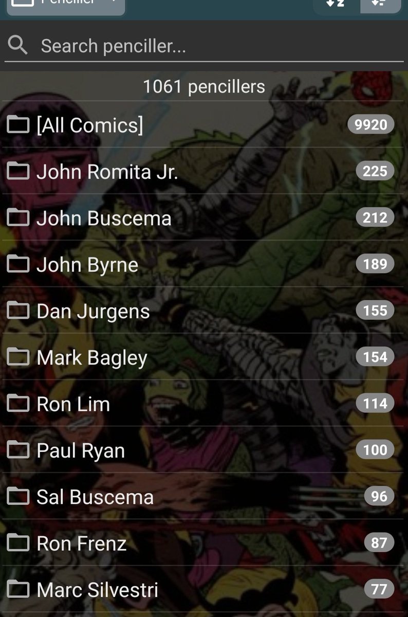 brandonmrmtru's tweet photo. Top 10 pencillers and top 10 writers according to my CLZ #comics #comicbooks #Top10creators https://t.co/zz59vZHy2t