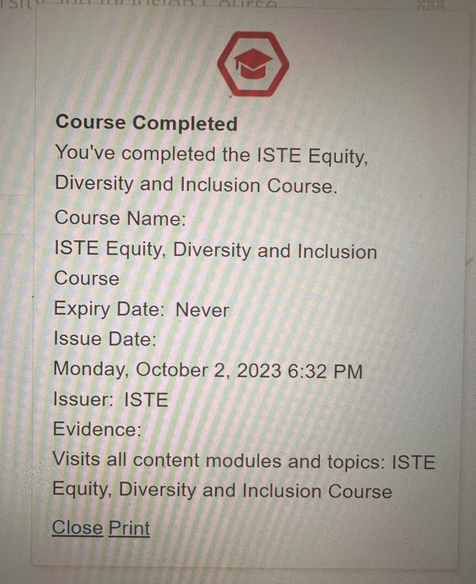 YaritzaV_'s tweet photo. Just completed the @ISTEofficial Equity, Diversity, and Inclusion Course!
If you have the opportunity and time to take this course in ISTE U #ISTELearning, please do so! https://t.co/Iwra9vh8bO