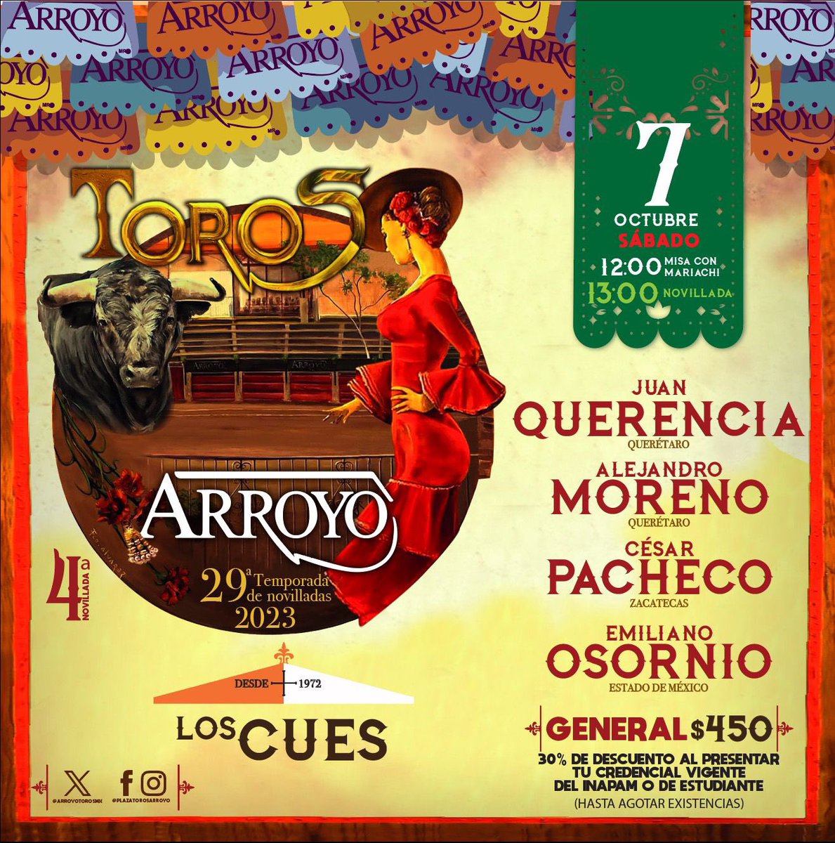 ArroyoTorosMx's tweet photo. Llegamos a la cuarta novillada, ¡la temporada cada vez se pone mejor! https://t.co/aF7zi88SHe