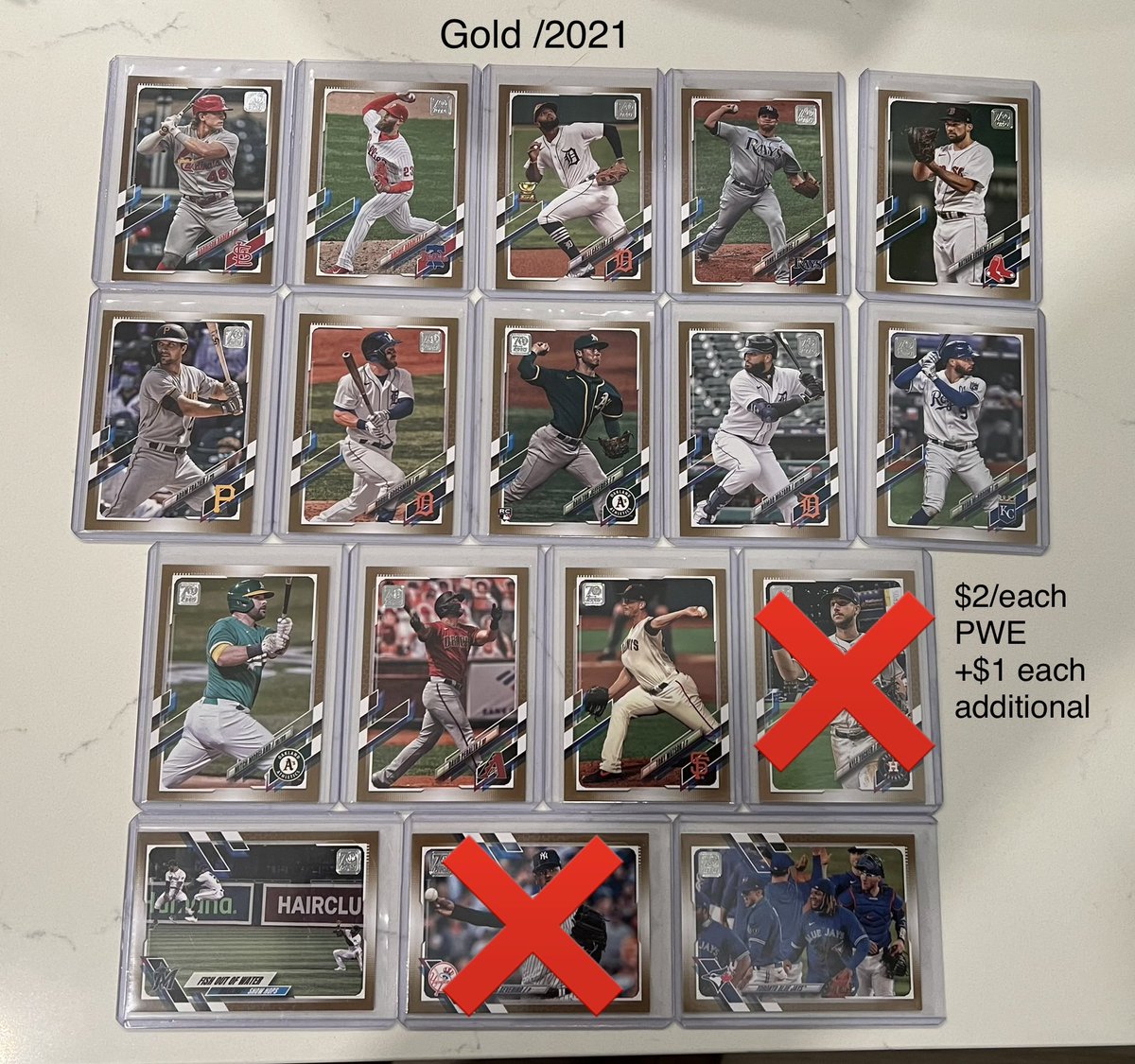 RobRipsCards's tweet photo. @HiveCards @TyRecino 2021 Topps
$2 for 1 (pwe)
+$1 for each additional https://t.co/JwDyT0cwk6