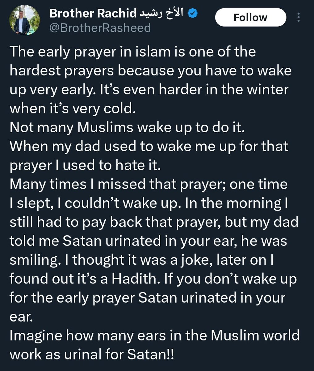 Islam false because waking up early too hard. 😥