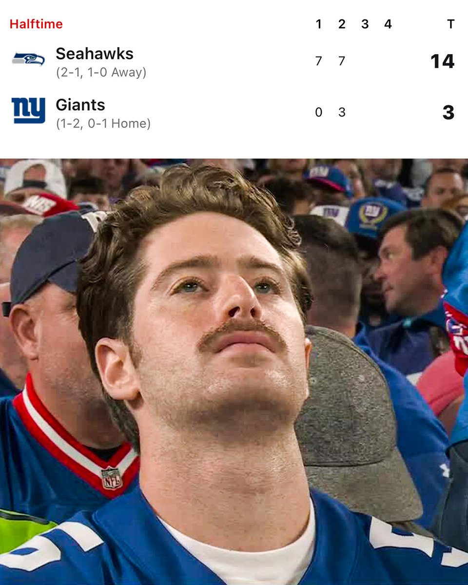 The Giants remain the only team without a first-half TD this season 😳