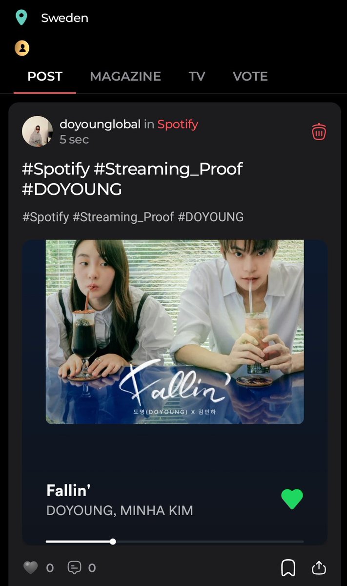 doyounglobal's tweet photo. Kookys earned from posting on Spotify community
1. Search Spotify on search bar and follow their page
2. Post a screenshot of any Doyoung streaming proof on Spotify community with hashtags #Spotify #Streaming_Proof #DOYOUNG https://t.co/4yeVCNPEGJ