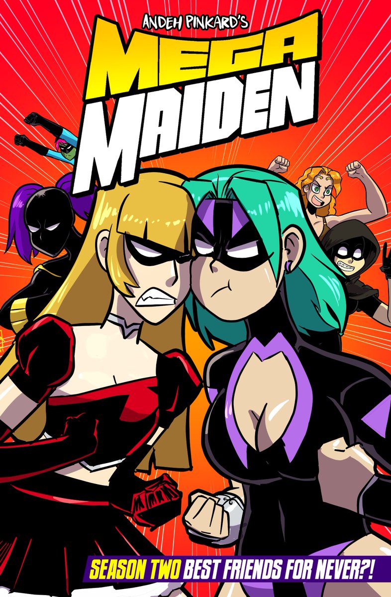 Do you like comics/manga with duo girls trying to do good but kinda always making a mess of things? Do you like superheroes? Why not grab a copy of one of the Mega Maiden TPBs?   megamaiden.com/shop 
#indiecomics #buycomics #indiesuperheroes #manga #superheroes #megamaiden