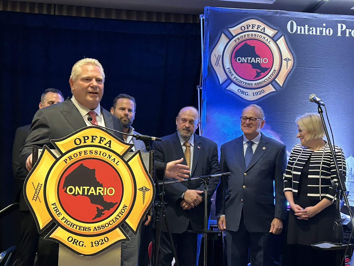 President & CEO @RunnymedeHC @ConnieDejakRHC provides an update on the new #PTSI Station 3434.  Proud to do our part to contribute to the initiative with. This fundraising initiative! #OPFFA2023